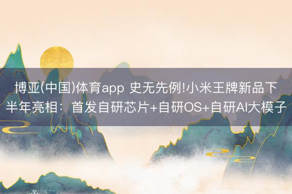 博亚(中国)体育app 史无先例!小米王牌新品下半年亮相：首发自研芯片+自研OS+自研AI大模子