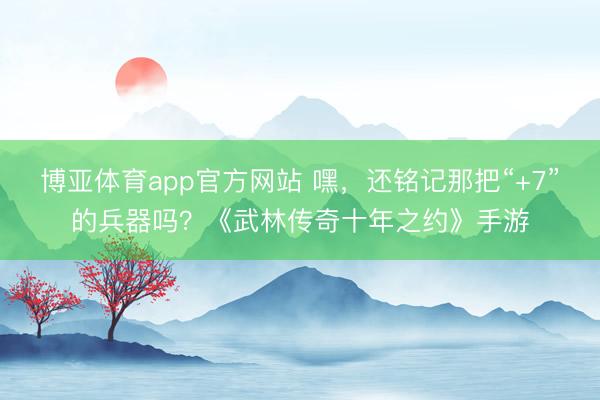 博亚体育app官方网站 嘿，还铭记那把“+7”的兵器吗？《武林传奇十年之约》手游
