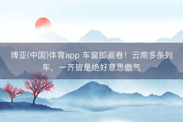 博亚(中国)体育app 车窗即画卷!云南多条列车,一齐皆是绝好意思傲气