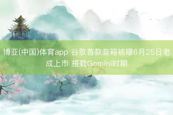 博亚(中国)体育app 谷歌首款音箱被曝6月25日老成上市 搭载Gemini时期