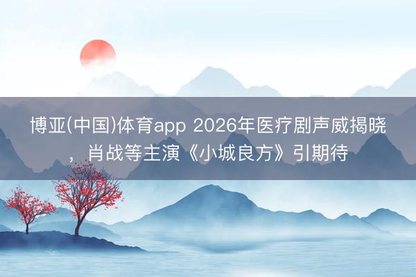 博亚(中国)体育app 2026年医疗剧声威揭晓,肖战等主演《小城良方》引期待
